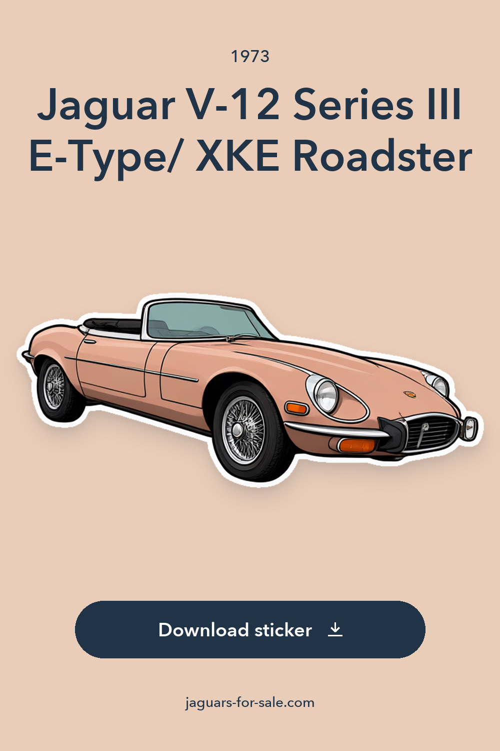 1973 Jaguar V-12 Series III E-Type/ XKE Roadster sticker preview