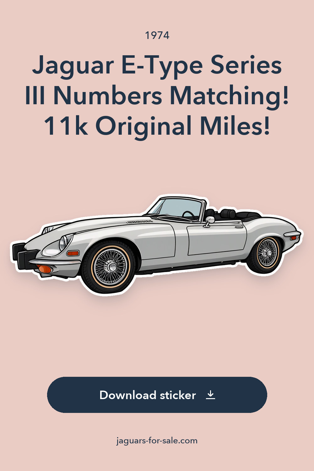 1974 Jaguar E-Type Series III Numbers Matching! 11k Original Miles! sticker preview