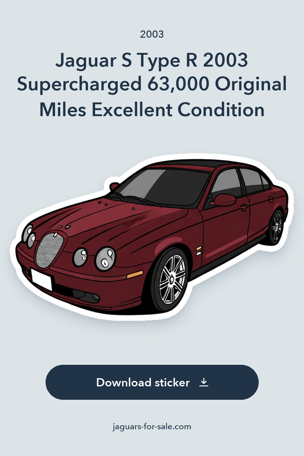 2003 Jaguar S Type R 2003 Supercharged 63,000 Original Miles Excellent Condition sticker preview