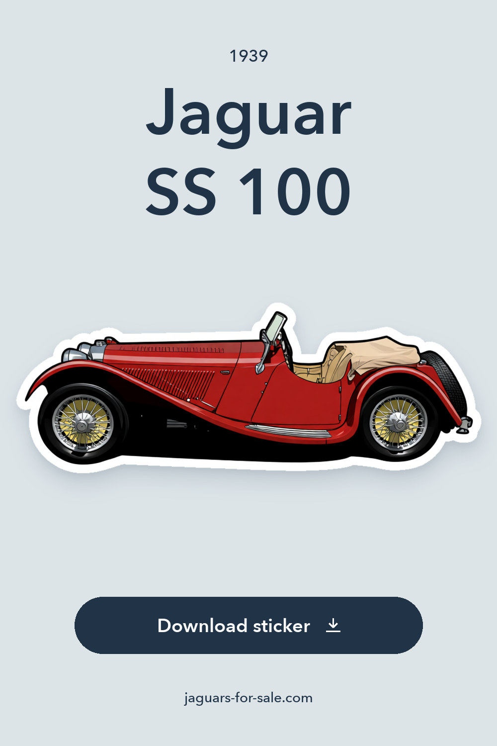 1939 Jaguar SS 100 sticker preview